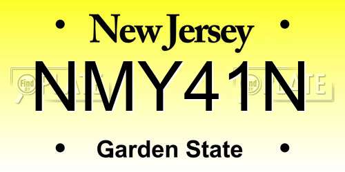 NMY41N New Jersey License Plate