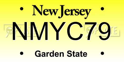 NMYC79 New Jersey License Plate