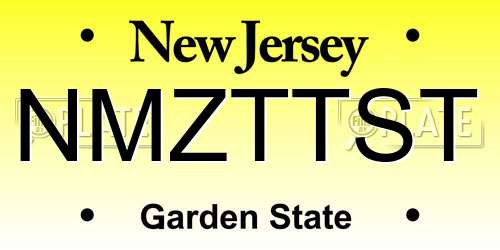 NMZTTST New Jersey License Plate