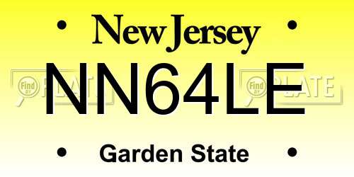 NN64LE New Jersey License Plate