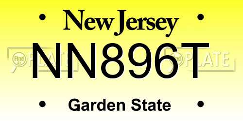 NN896T New Jersey License Plate