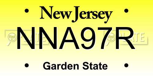 NNA97R New Jersey License Plate