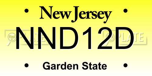 NND12D New Jersey License Plate