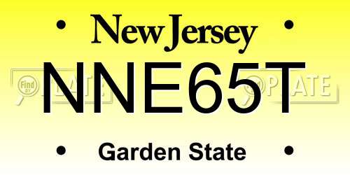 NNE65T New Jersey License Plate