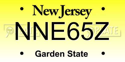 NNE65Z New Jersey License Plate