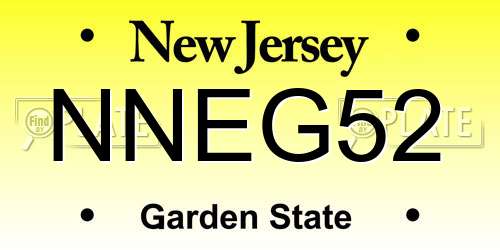 NNEG52 New Jersey License Plate