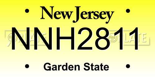 NNH2811 New Jersey License Plate