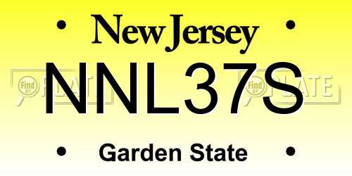 NNL37S New Jersey License Plate