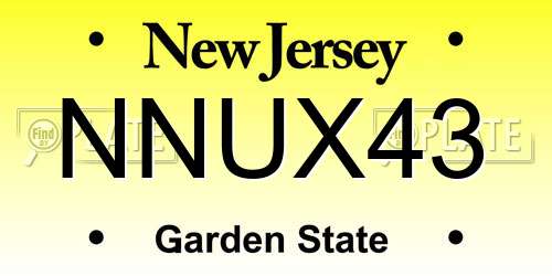 NNUX43 New Jersey License Plate