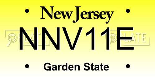 NNV11E New Jersey License Plate