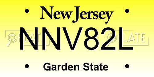 NNV82L New Jersey License Plate