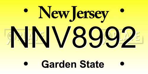 NNV8992 New Jersey License Plate