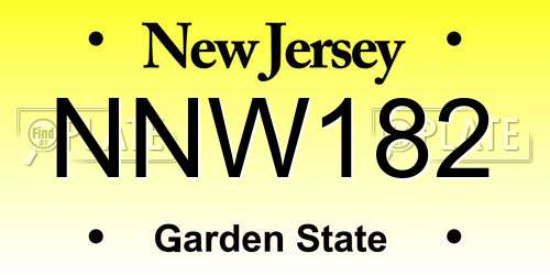 NNW182 New Jersey License Plate