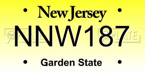NNW187 New Jersey License Plate