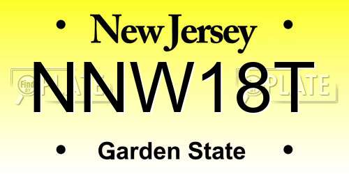 NNW18T New Jersey License Plate