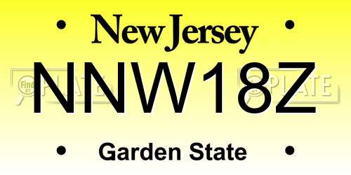 NNW18Z New Jersey License Plate