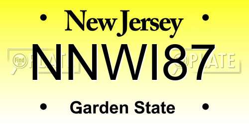 NNWI87 New Jersey License Plate