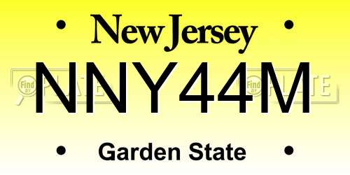 NNY44M New Jersey License Plate