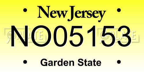 NO05153 New Jersey License Plate