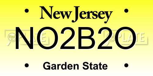 NO2B2O New Jersey License Plate