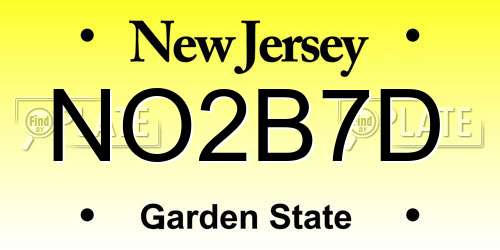 NO2B7D New Jersey License Plate