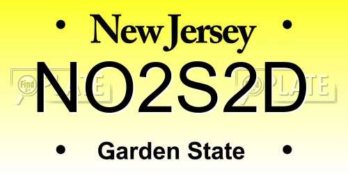NO2S2D New Jersey License Plate