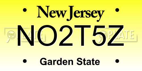 NO2T5Z New Jersey License Plate