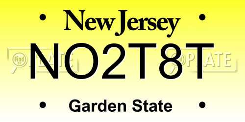 NO2T8T New Jersey License Plate