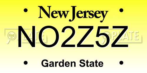 NO2Z5Z New Jersey License Plate