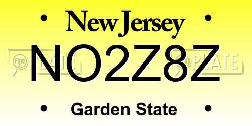 NO2Z8Z New Jersey License Plate