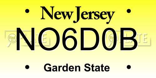 NO6D0B New Jersey License Plate