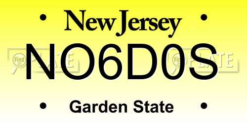 NO6D0S New Jersey License Plate