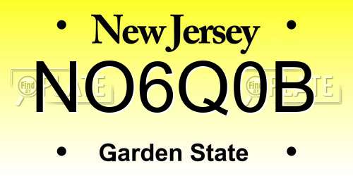 NO6Q0B New Jersey License Plate