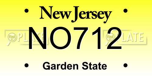 NO712 New Jersey License Plate