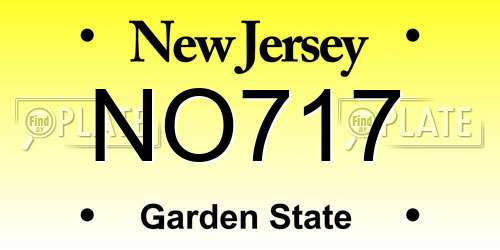 NO717 New Jersey License Plate