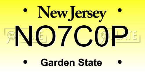 NO7C0P New Jersey License Plate