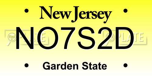 NO7S2D New Jersey License Plate