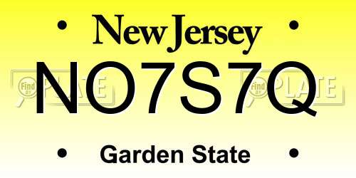 NO7S7Q New Jersey License Plate