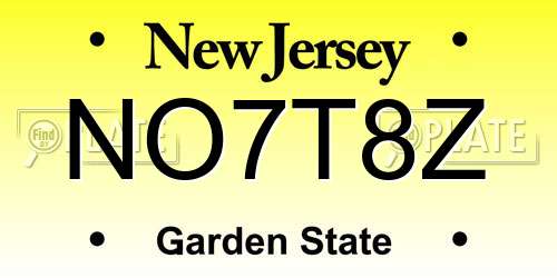 NO7T8Z New Jersey License Plate