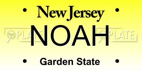NOAH New Jersey License Plate
