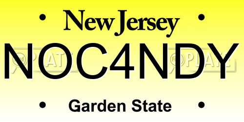 NOC4NDY New Jersey License Plate