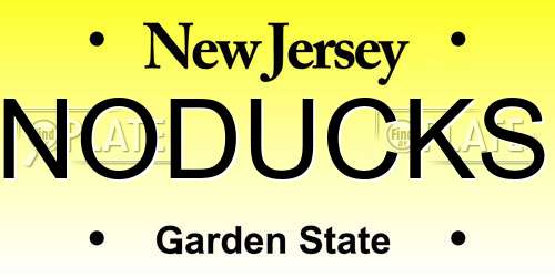 NODUCKS New Jersey License Plate