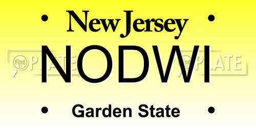 NODWI New Jersey License Plate