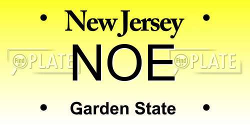 NOE New Jersey License Plate