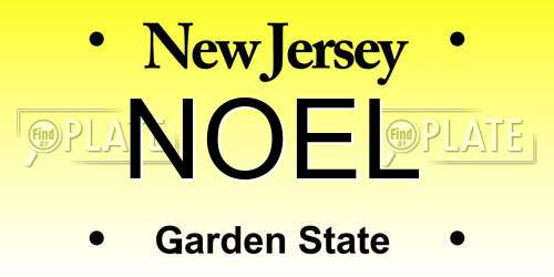 NOEL New Jersey License Plate