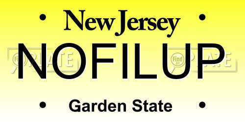 NOFILUP New Jersey License Plate