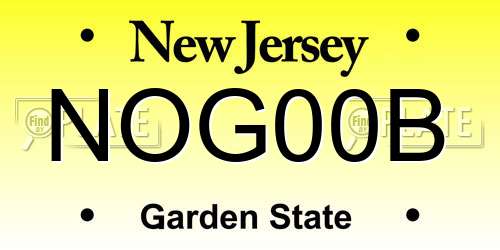 NOG00B New Jersey License Plate