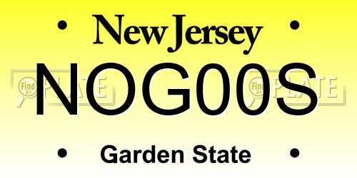 NOG00S New Jersey License Plate