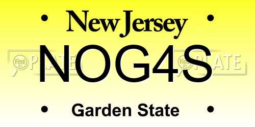 NOG4S New Jersey License Plate