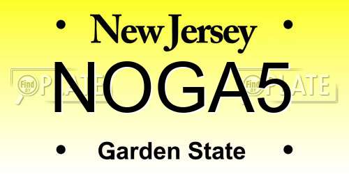 NOGA5 New Jersey License Plate